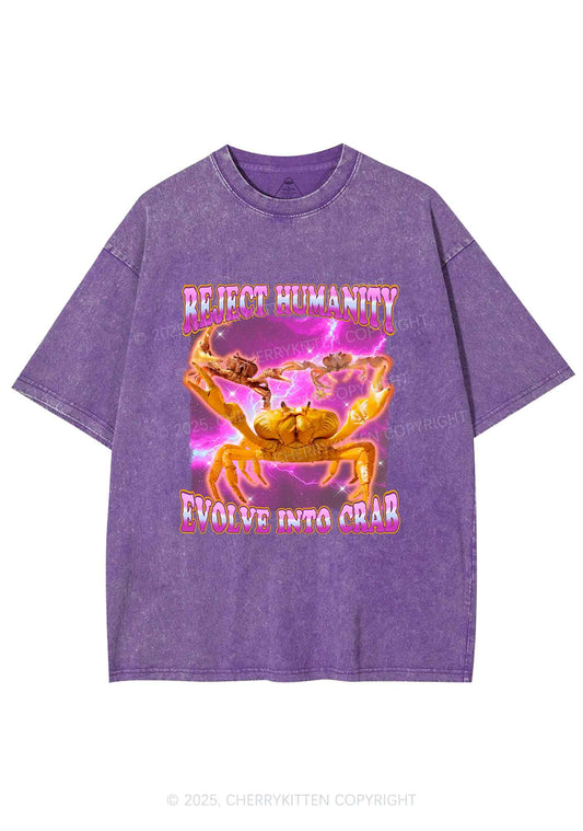 Reject Humanity Crab Y2K Shirts Washed Tee Cherrykitten