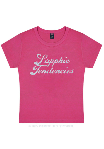 Glitter Sapphic Tendencies Pride Y2K Baby Tee Cherrykitten