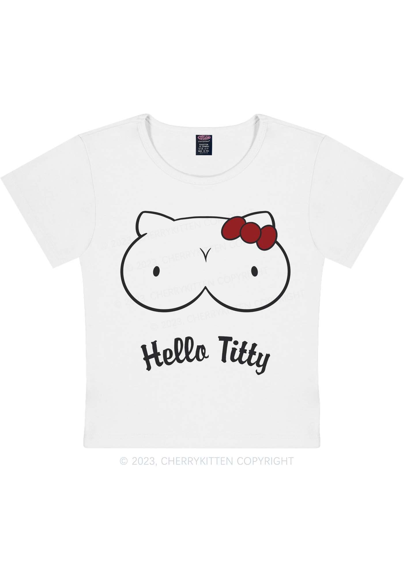 Hello Txtty Y2K Baby Tee Cherrykitten