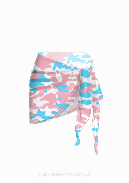 Trans Camouflage Pride Y2K Print Bikini Set Cherrykitten