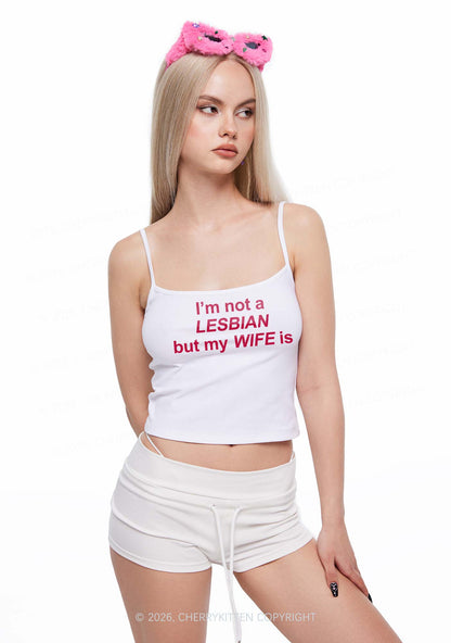 Im Not A Lesbian Pride Y2K Spaghetti Strap Cami Cherrykitten