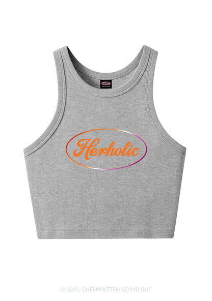 Herholic Lesbian Pride Y2K Crop Tank Top Cherrykitten
