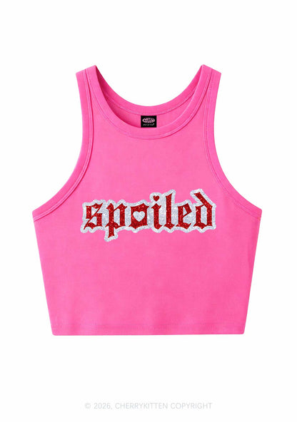 Glitter Stroke Spoiled Y2K Crop Tank Top Cherrykitten