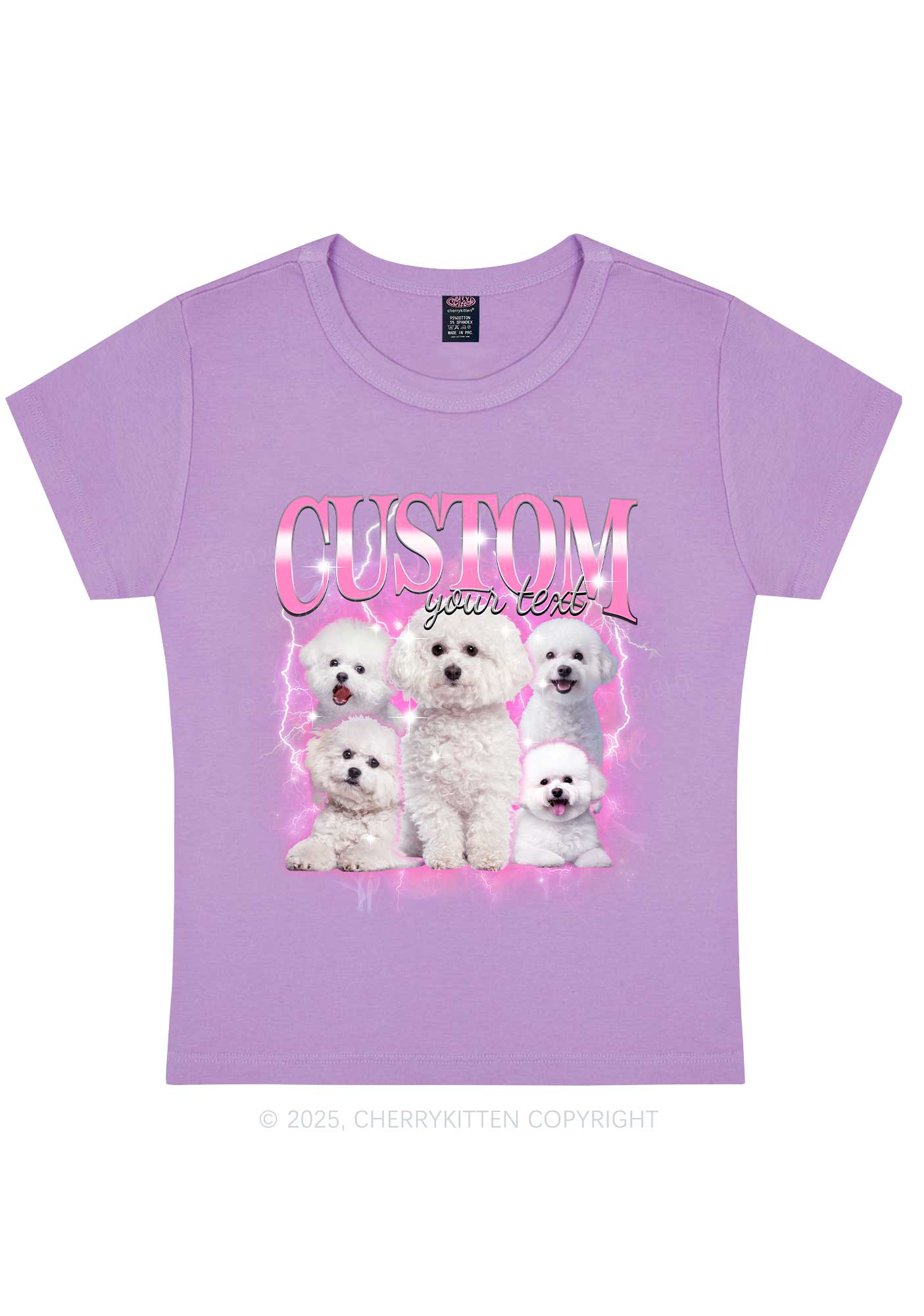 Custom Cute Puppy Photo Y2K Baby Tee Cherrykitten