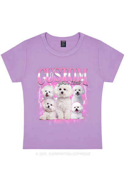Custom Cute Puppy Photo Y2K Baby Tee Cherrykitten