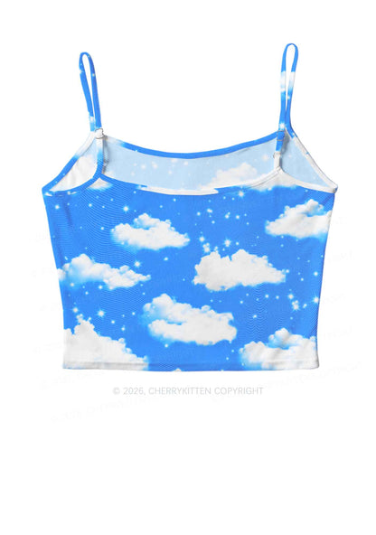 Blue Sky Alpha Male Unicorn Y2K Mesh Cami Tank Cherrykitten