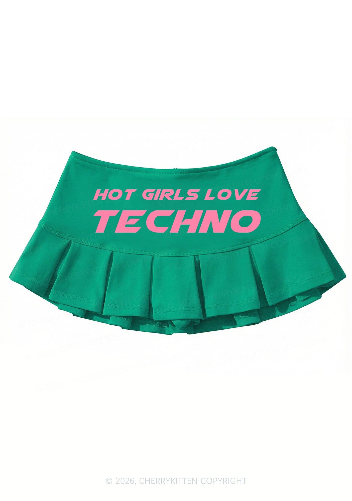 Hot Girls Love Techno Y2K Mini Pleated Skirts Cherrykitten