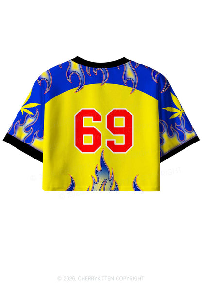 Dont Give Me Cigarette Y2K Crop Sport Jersey Shirts Cherrykitten