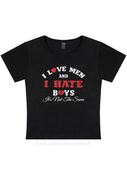 Curvy I Hate Boys Y2K Baby Tee Cherrykitten