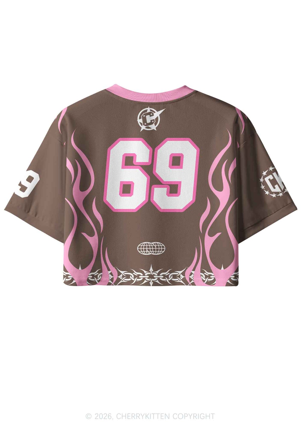 Brown Whos A Good Boy Y2K Crop Sport Jersey Shirts Cherrykitten