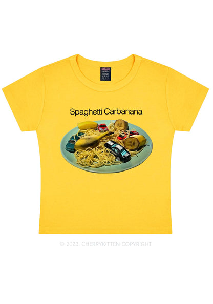 Spaghetti Carbanana Y2K Baby Tee Cherrykitten
