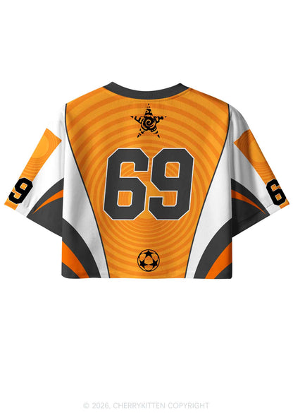 Orange Gingers Fxxk Better Y2K Crop Sport Jersey Shirts Cherrykitten