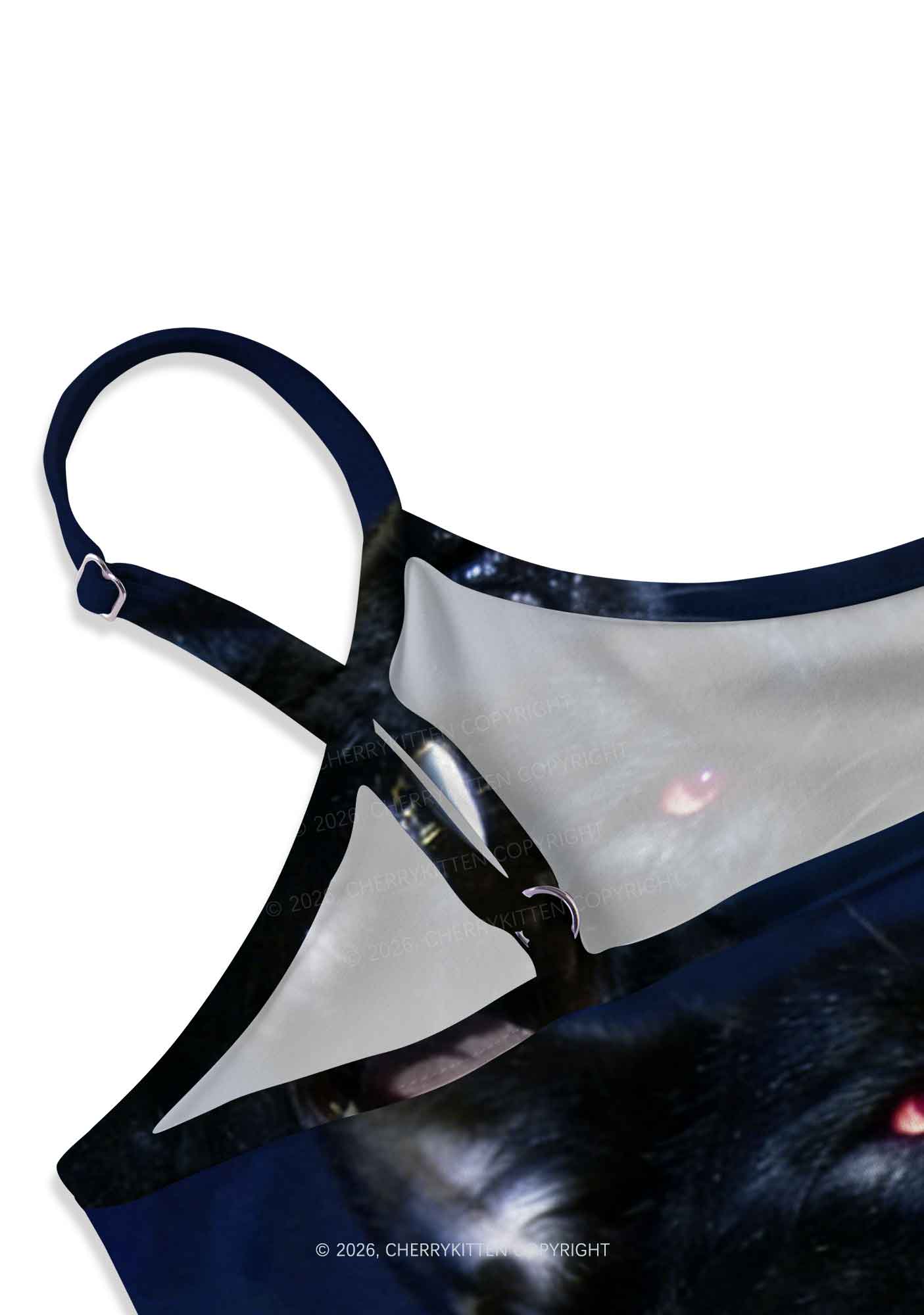 Hip Hop Black Wolf Y2K Print Slip Dress Cherrykitten