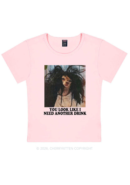 You Look Like I Need Another Drink Y2K Baby Tee Cherrykitten