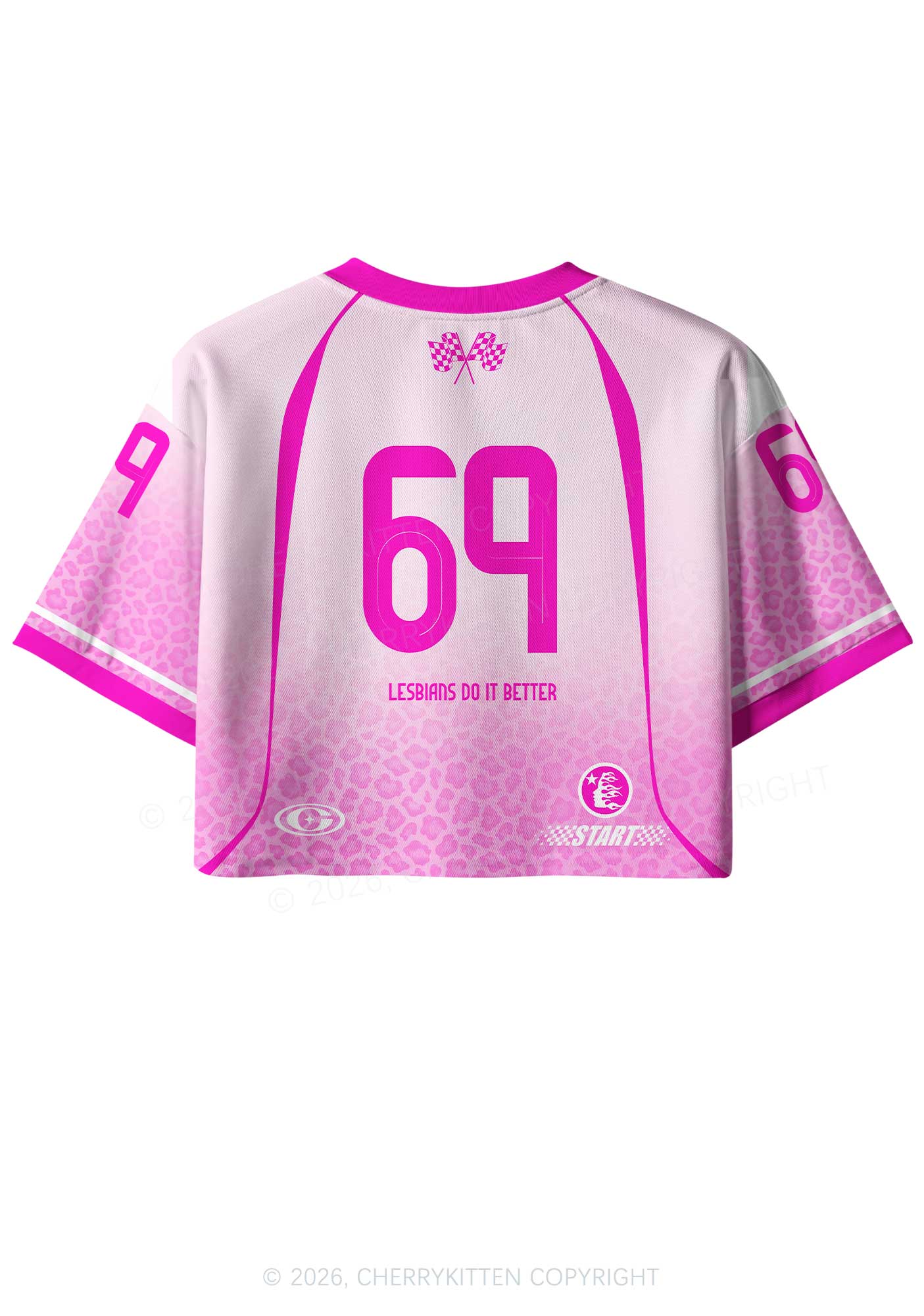 Pink Lesbians Do It Better Pride Y2K Crop Sport Jersey Shirts Cherrykitten