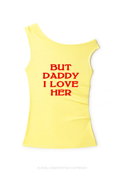 But Daddy I Love Her Pride Y2K Off Shoulder Tank Top Cherrykitten