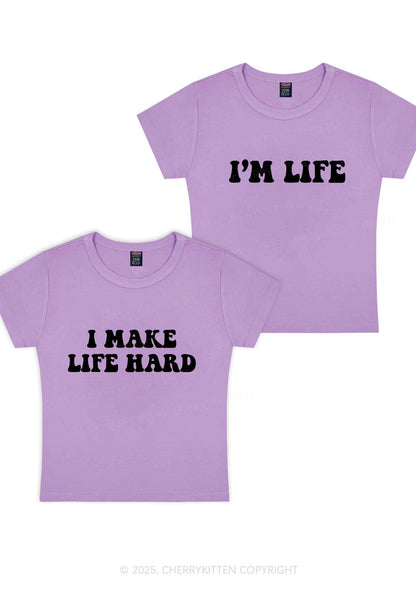 I Make Life Hard Y2K Valentine's Day Baby Tee Cherrykitten