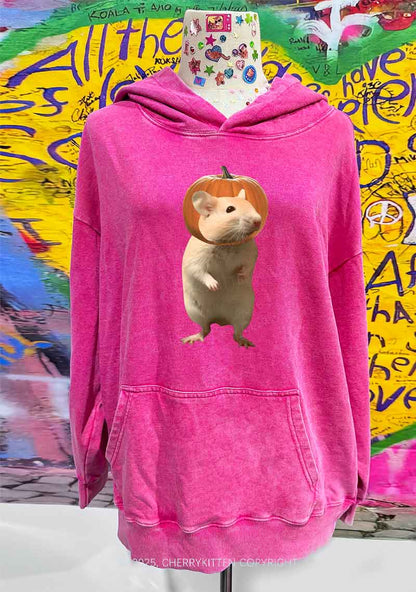 Halloween Silly Ratz Y2K Washed Hoodie Cherrykitten