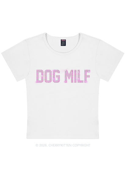 Rhinestone Dog Mxxf Y2K Baby Tee Cherrykitten