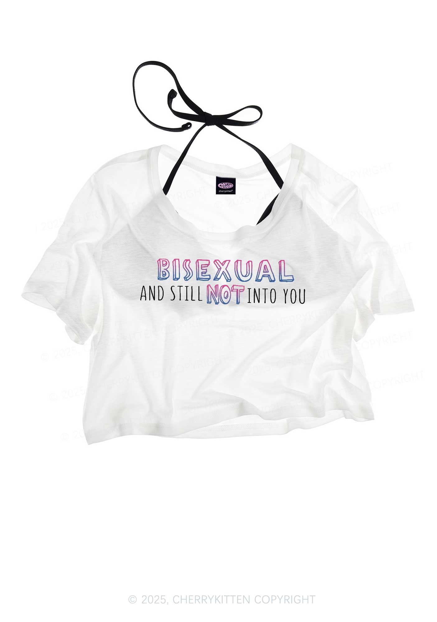 Bisexual And Still Not Into You Pride Y2K Sheer Crop Tee Cherrykitten