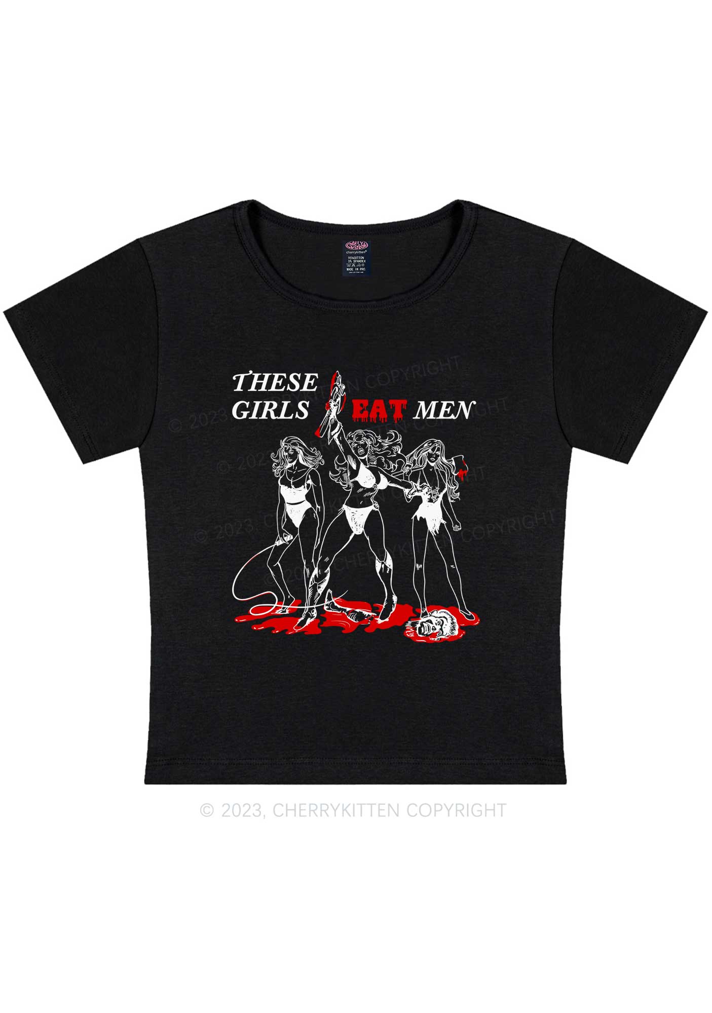 These Girls Eat Men Y2K Baby Tee Cherrykitten