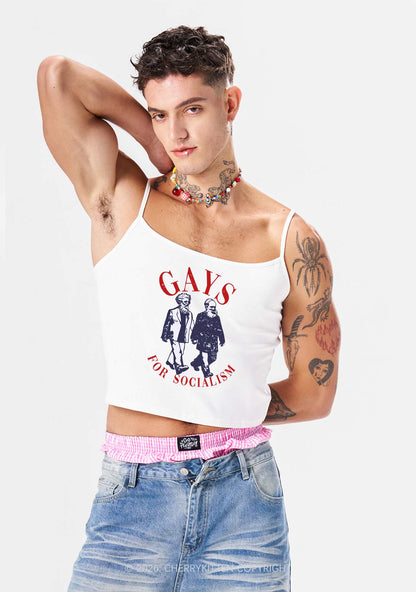 Gays For Socialism Pride Y2K Spaghetti Strap Cami Cherrykitten