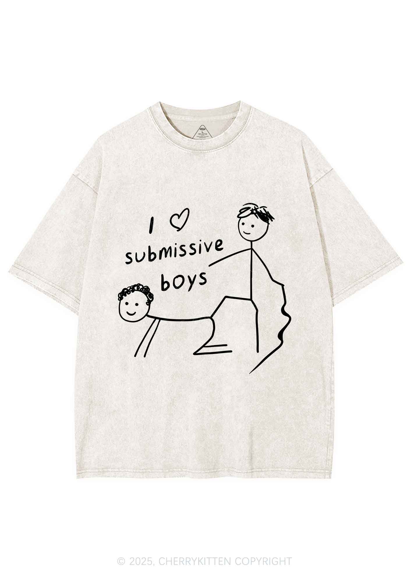 I Love S Gay Boys Pride Y2K Shirts Washed Tee Cherrykitten