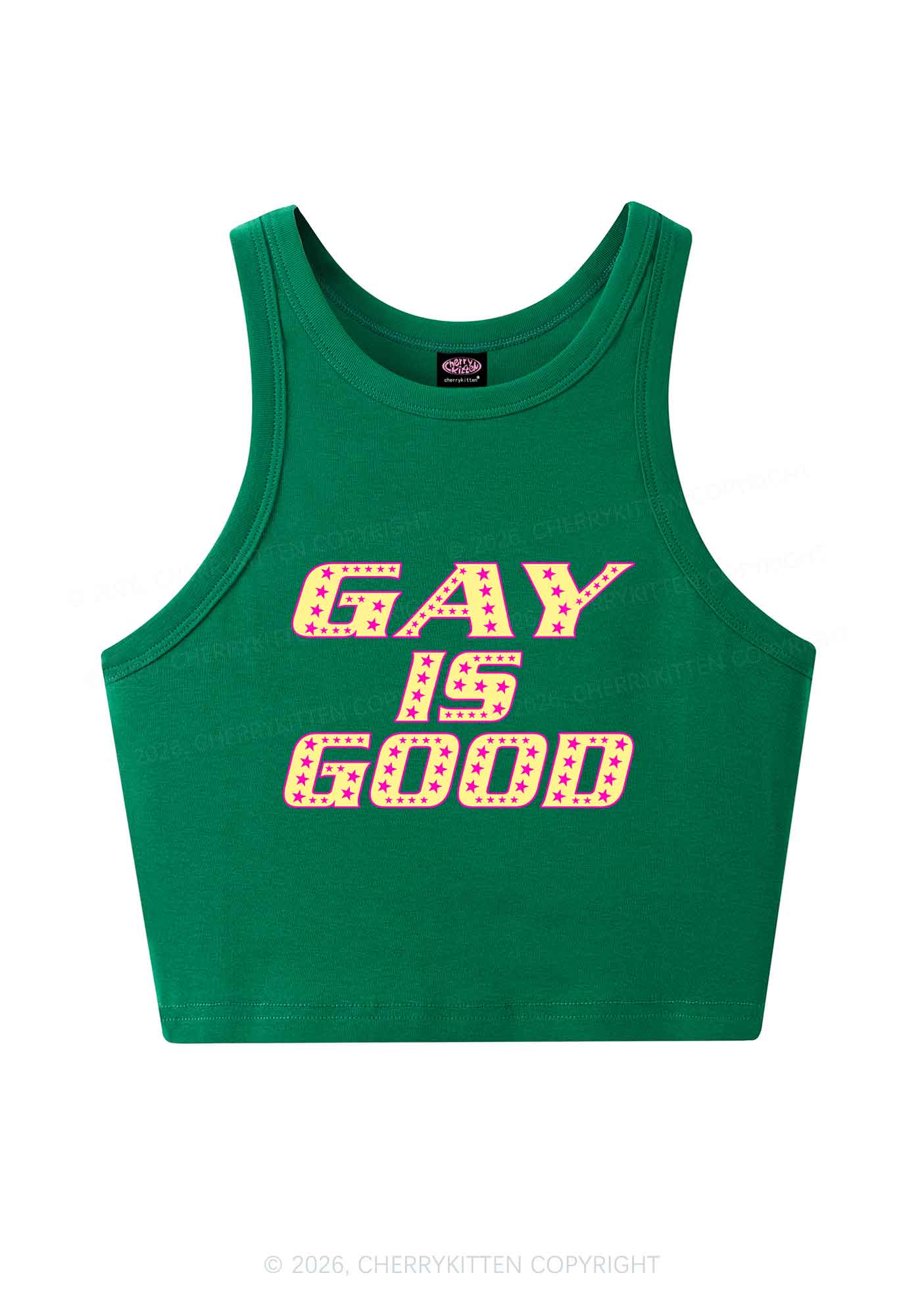Gay Is Good Pride Y2K Crop Tank Top Cherrykitten