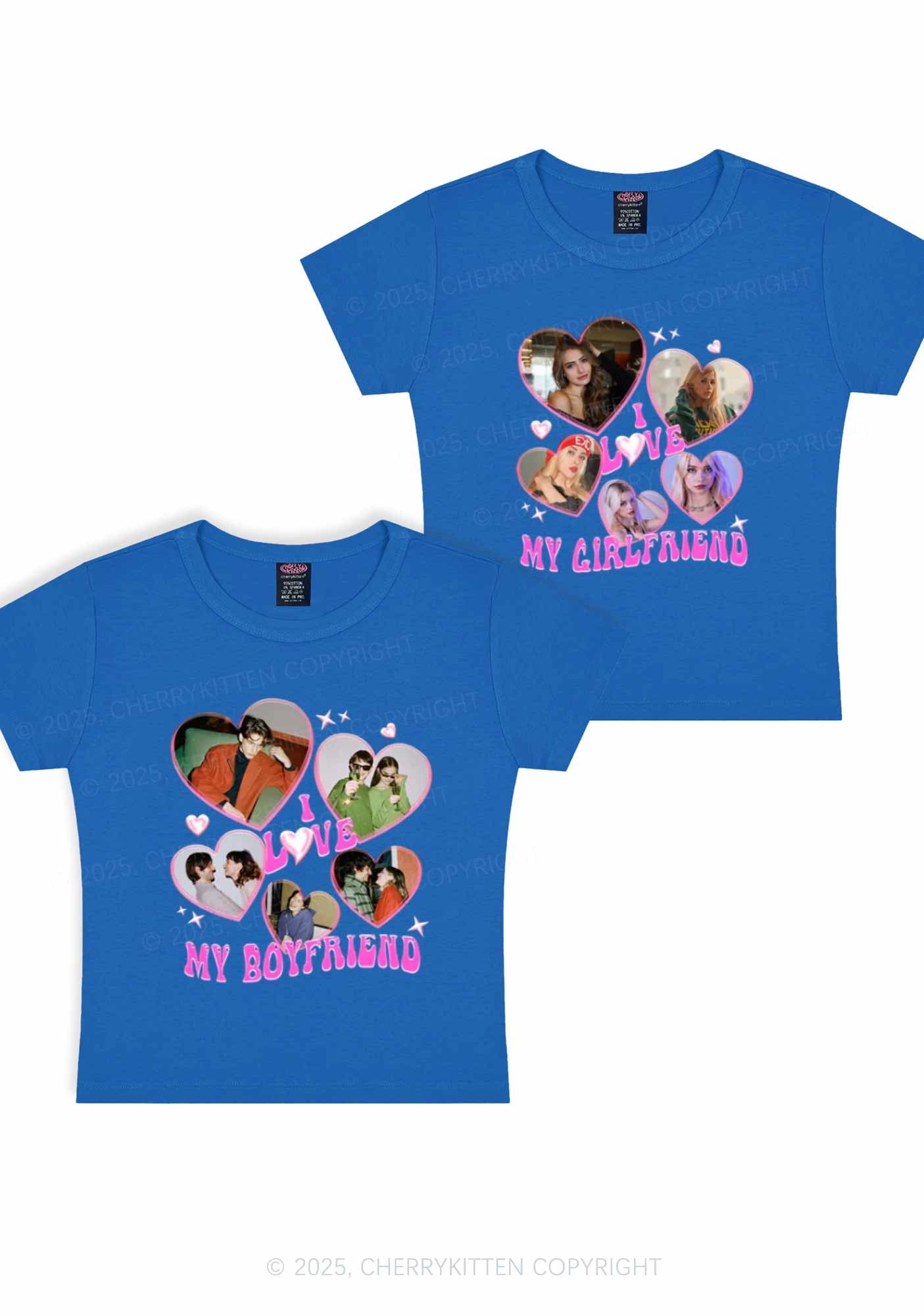 Custom My BF GF Photos Y2K Valentine's Day Baby Tee Cherrykitten
