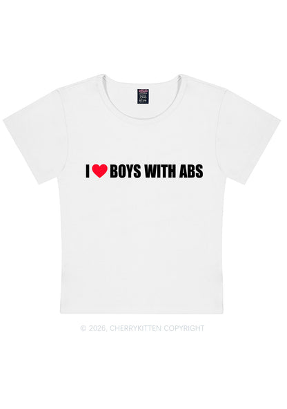 I Love Boys With ABS Y2K Baby Tee Cherrykitten