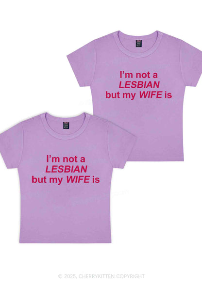 My Wife Is Lesbian Y2K Valentine's Day Baby Tee Cherrykitten