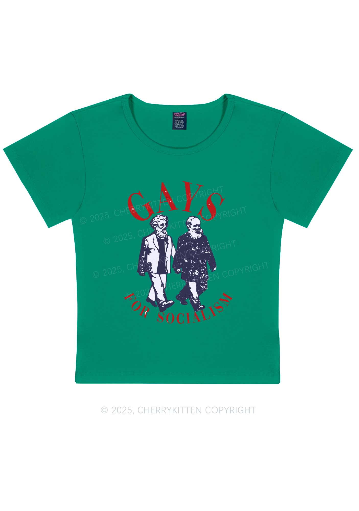 Gays For Socialism Pride Y2K Baby Tee Cherrykitten