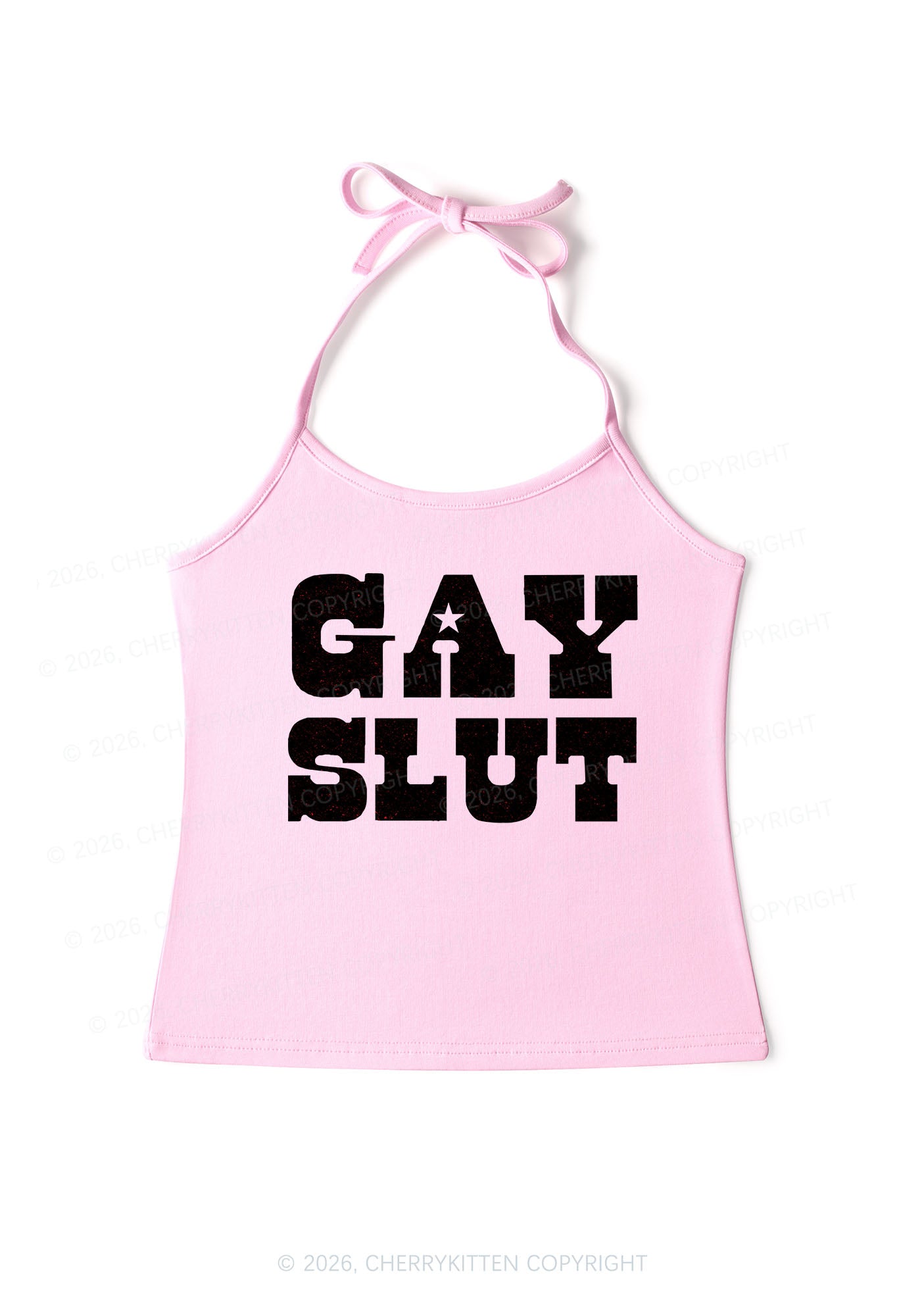 Gay Slxt Pride Y2K Halter Neck Cami Cherrykitten