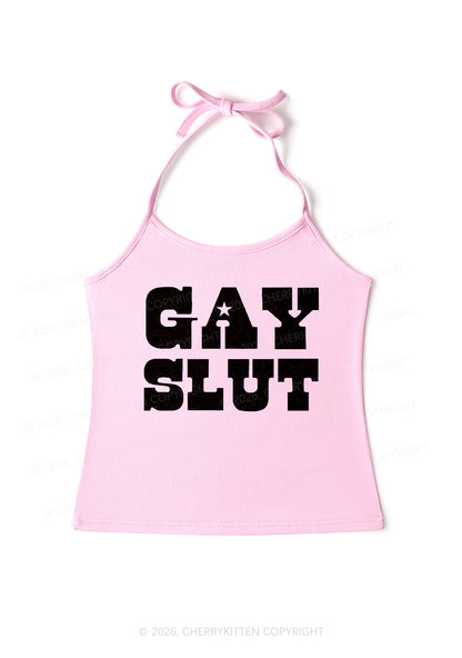 Gay Slxt Pride Y2K Halter Neck Cami Cherrykitten