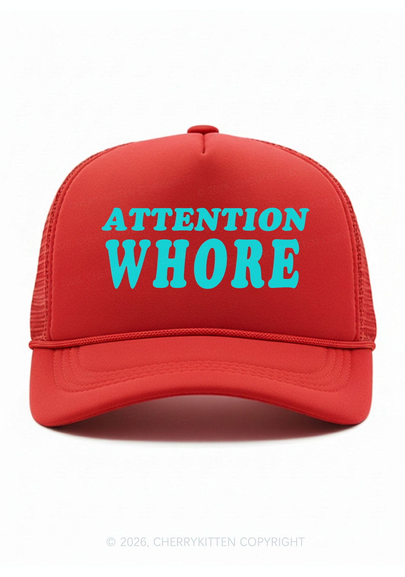 Attention Hore Y2K Trucker Hat Cherrykitten
