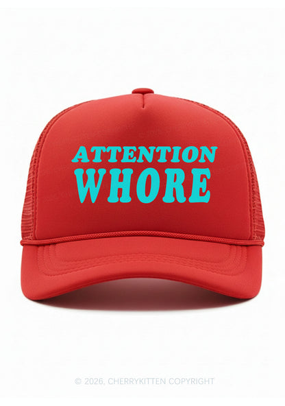Attention Hore Y2K Trucker Hat Cherrykitten