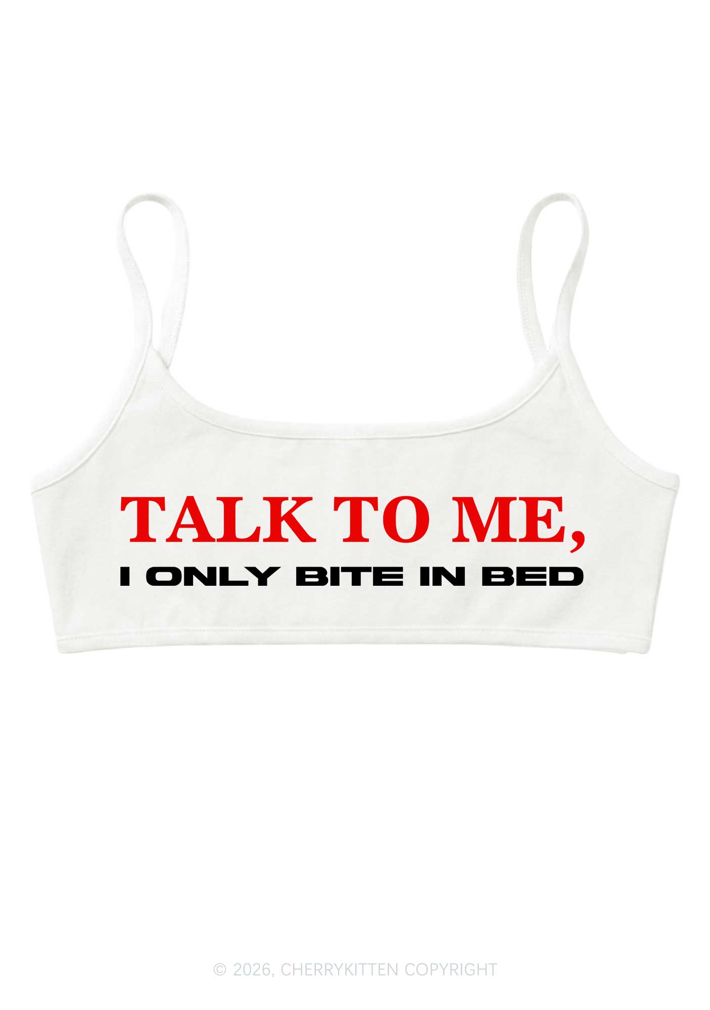 I Only Bite In Bed Y2K Super Crop Cami Cherrykitten