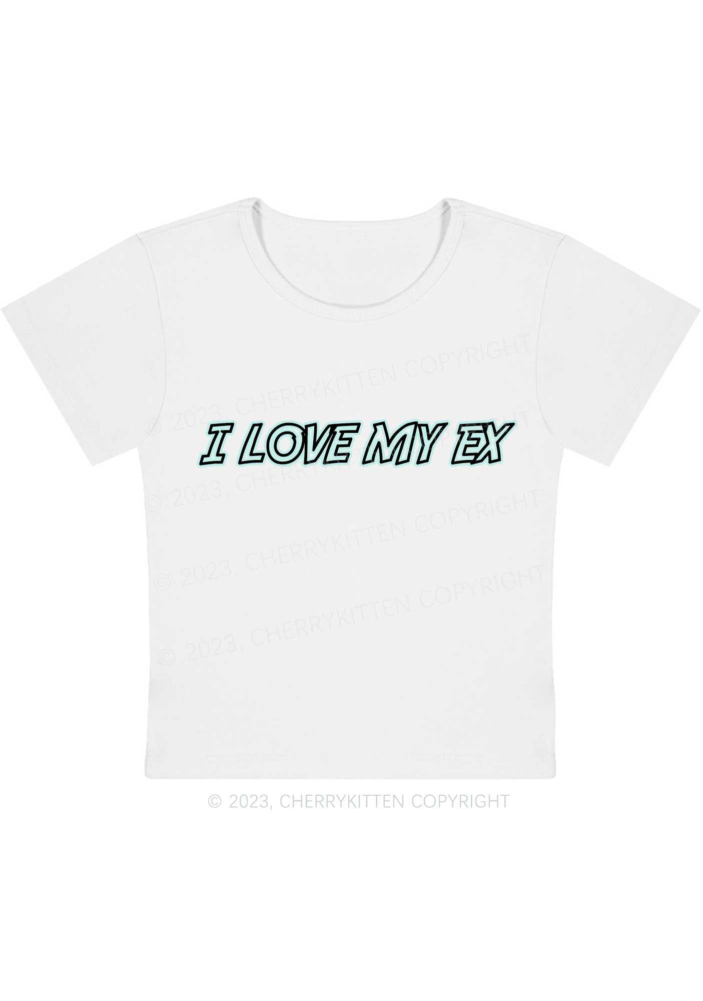 Curvy I Love My Ex Y2K Baby Tee Cherrykitten