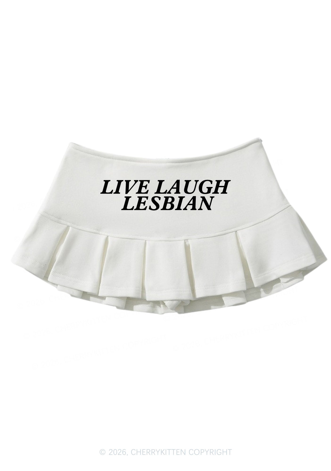 Live Laugh Lesbian Pride Y2K Mini Pleated Skirts Cherrykitten
