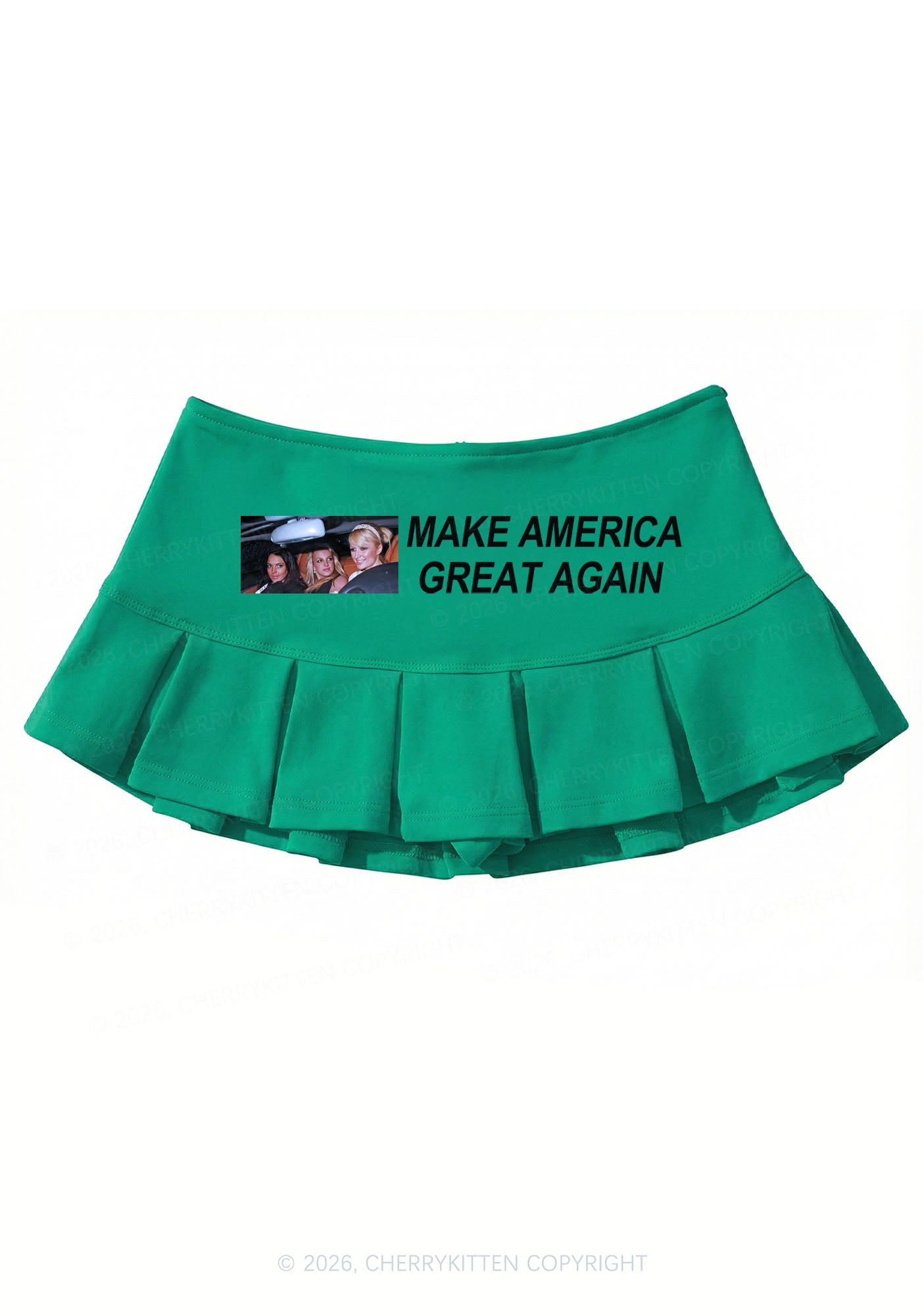 Make America Great Again Y2K Mini Pleated Skirts Cherrykitten