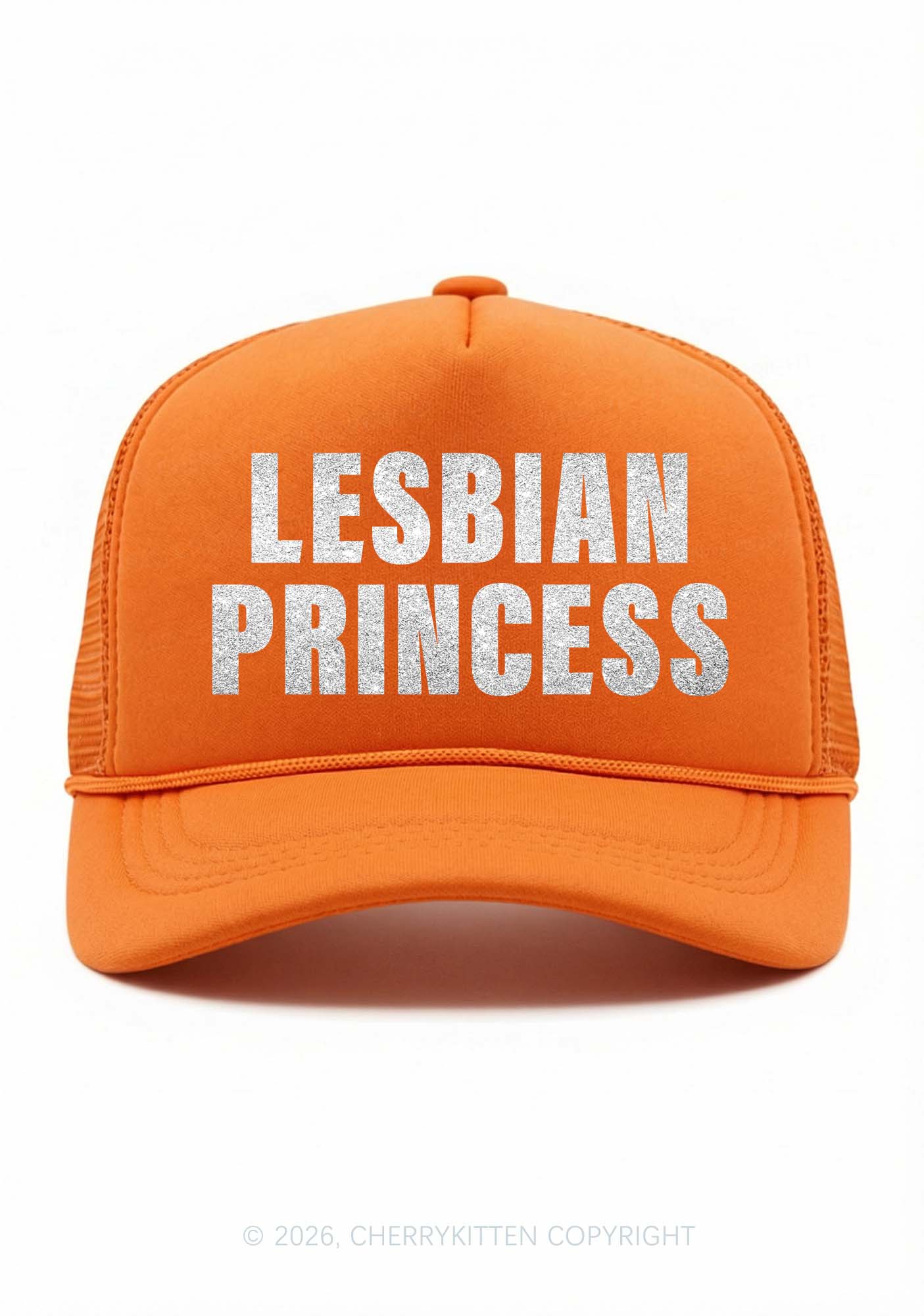 Glitter Lesbian Princess Pride Y2K Trucker Hat Cherrykitten
