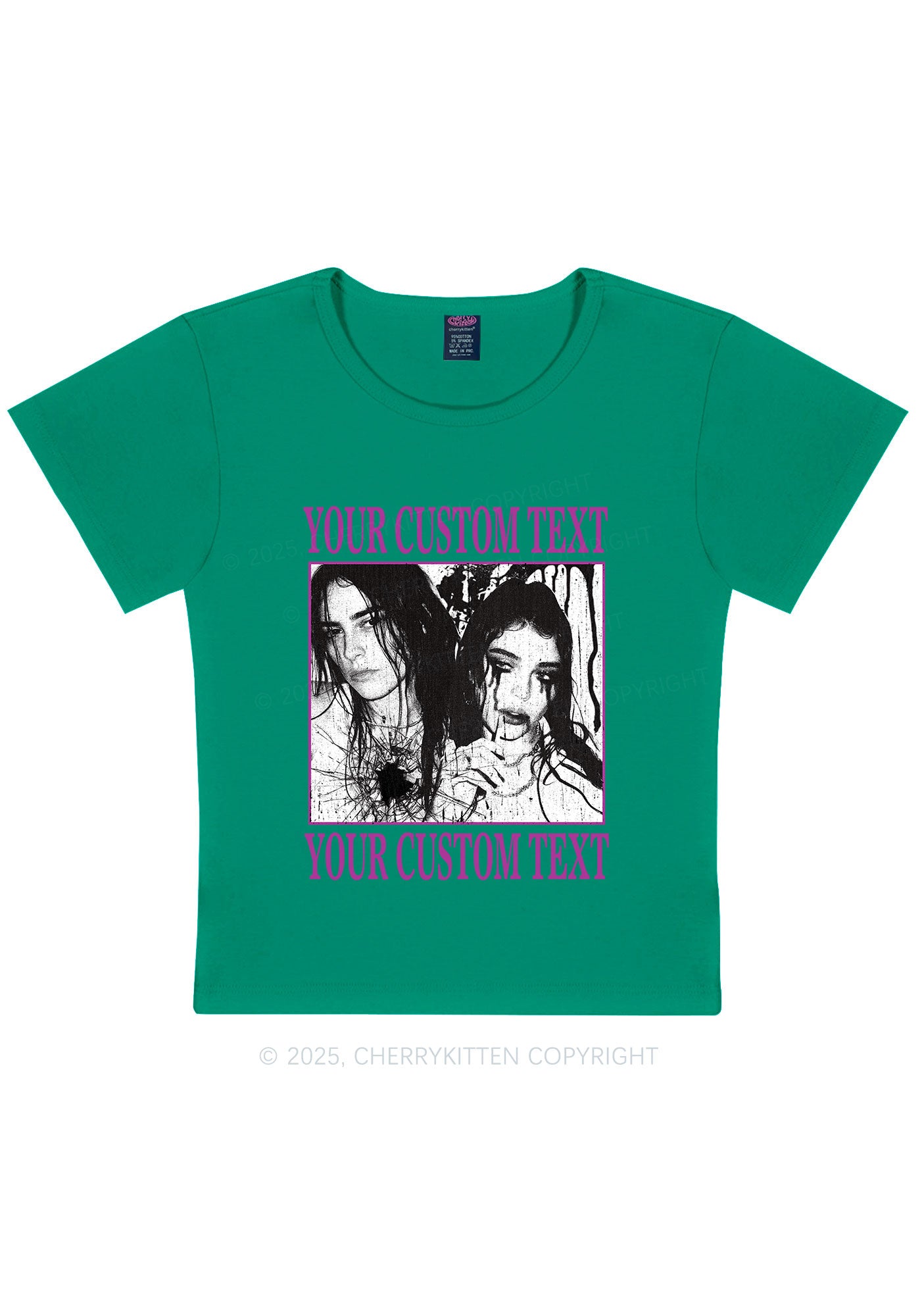 Custom Halloween Creepy Couple Y2K Baby Tee Cherrykitten