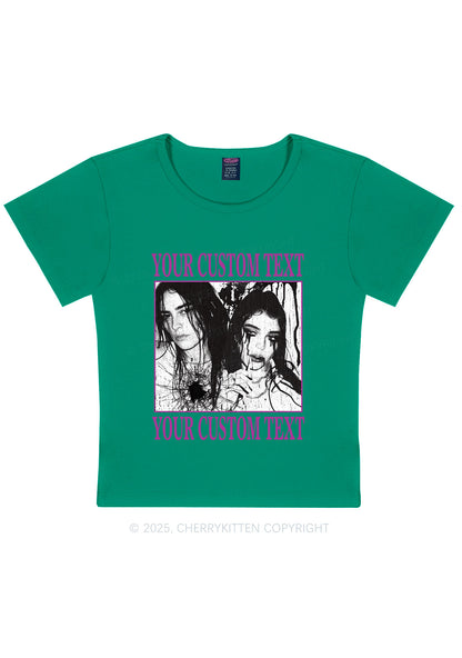 Custom Halloween Creepy Couple Y2K Baby Tee Cherrykitten