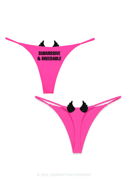 Submissive Breedable Y2K Goth Angel Wings Bikini String Thong Cherrykitten