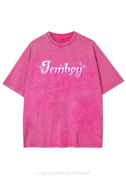 Femboy Pride Y2K Shirts Washed Tee Cherrykitten