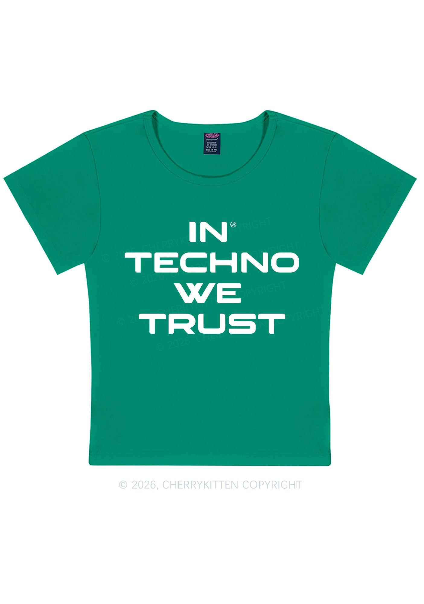 In Techno We Trust Y2K Baby Tee Cherrykitten