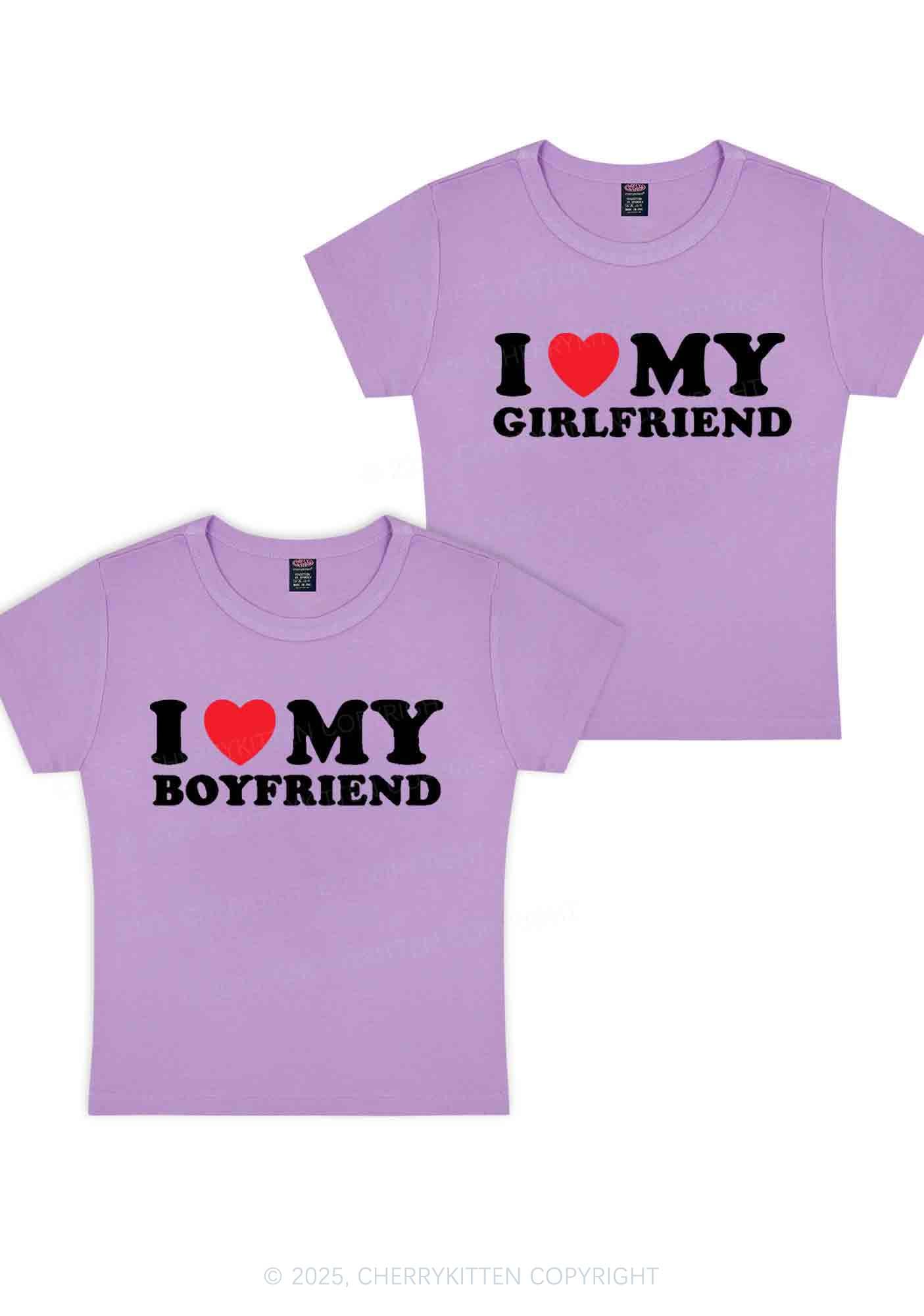 I Love GF BF Y2K Valentine's Day Baby Tee Cherrykitten