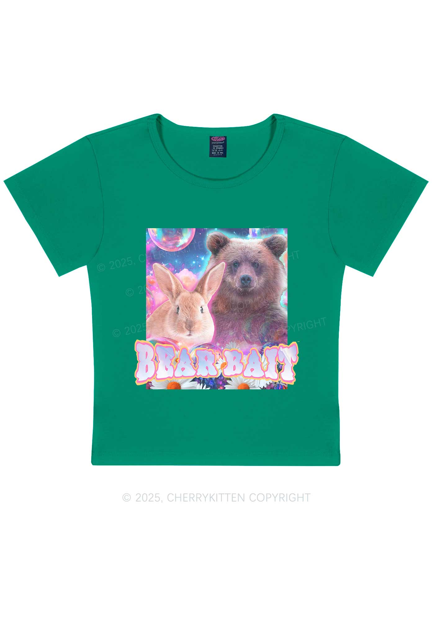 Bear Bait Pride Y2K Baby Tee Cherrykitten