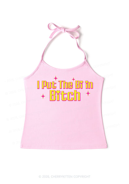 Put The Bi In Bxxch Pride Y2K Halter Neck Cami Cherrykitten