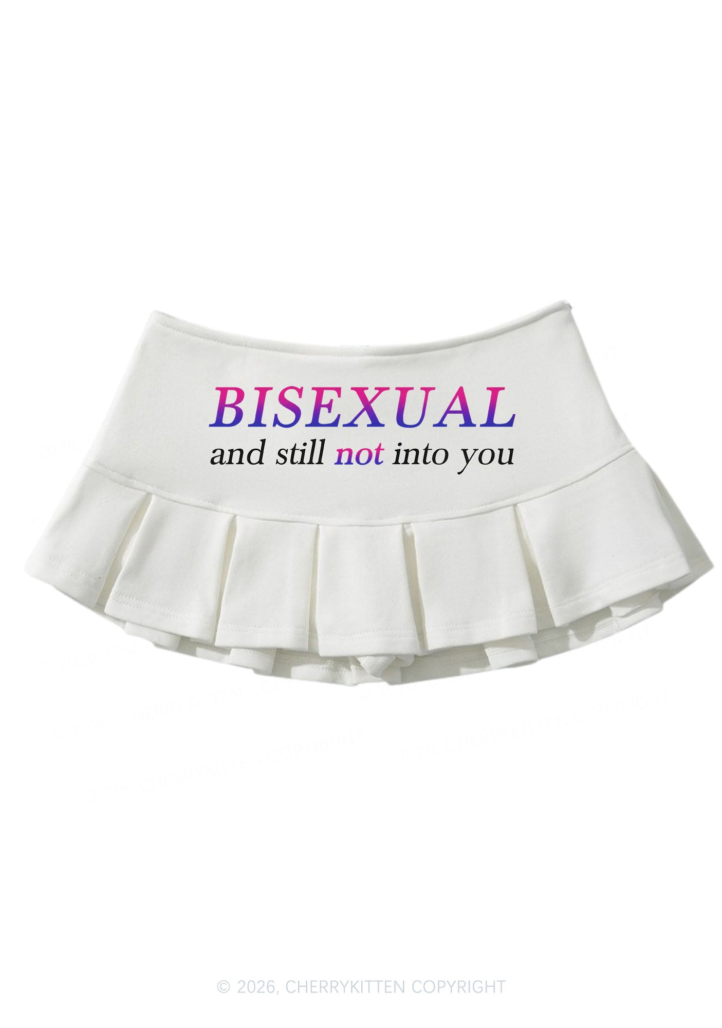 Bisexual And Still Not Into You Pride Y2K Mini Pleated Skirts Cherrykitten